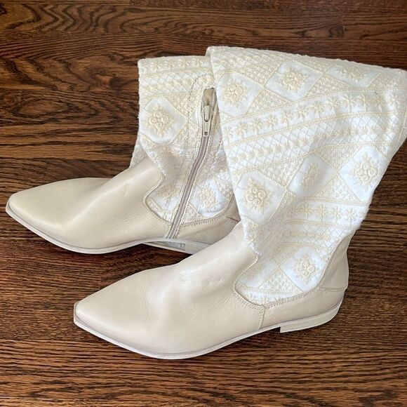 Free People Bren Textile Slouch Boots Size 39 made in Spain